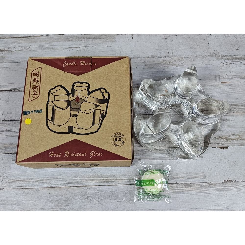 Thick Heat Resistance Glass Tea Light Votive Candle Warmer/Holder Flower Shaped